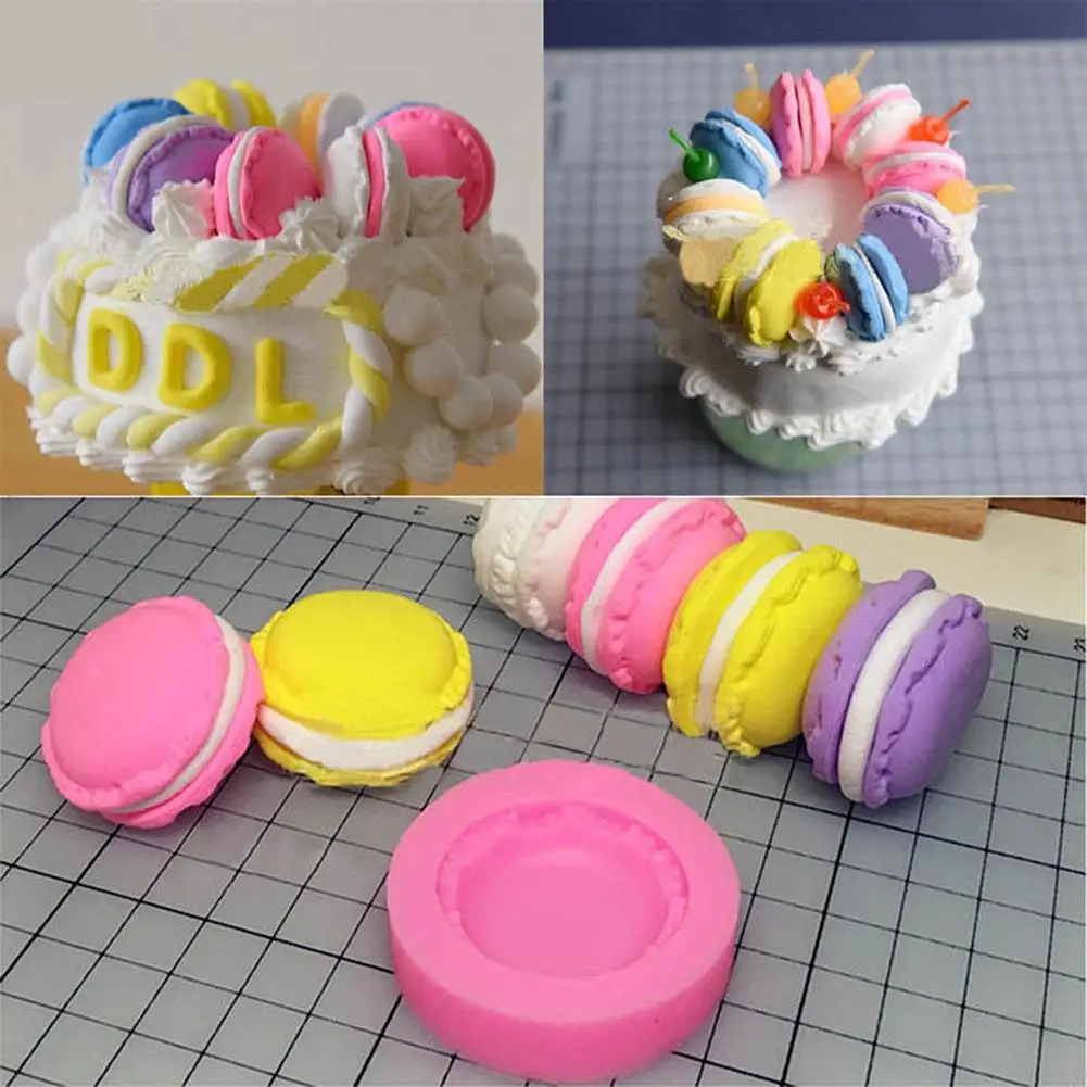 3D Macaron Silicone Mold Fondant Cake Polymer Clay Chocolate Decoration DIY Tool