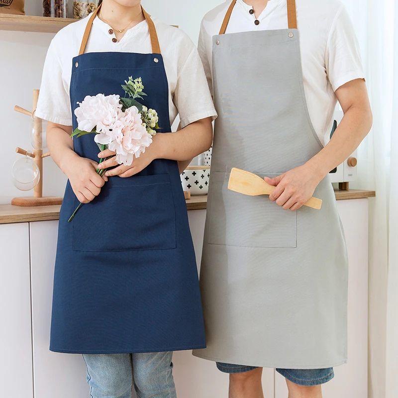 Waterproof Oil-proof Fashion Kitchen Apron for Women Customizable Logo Flower Pattern Waist Overalls Female Cooking Pinafore