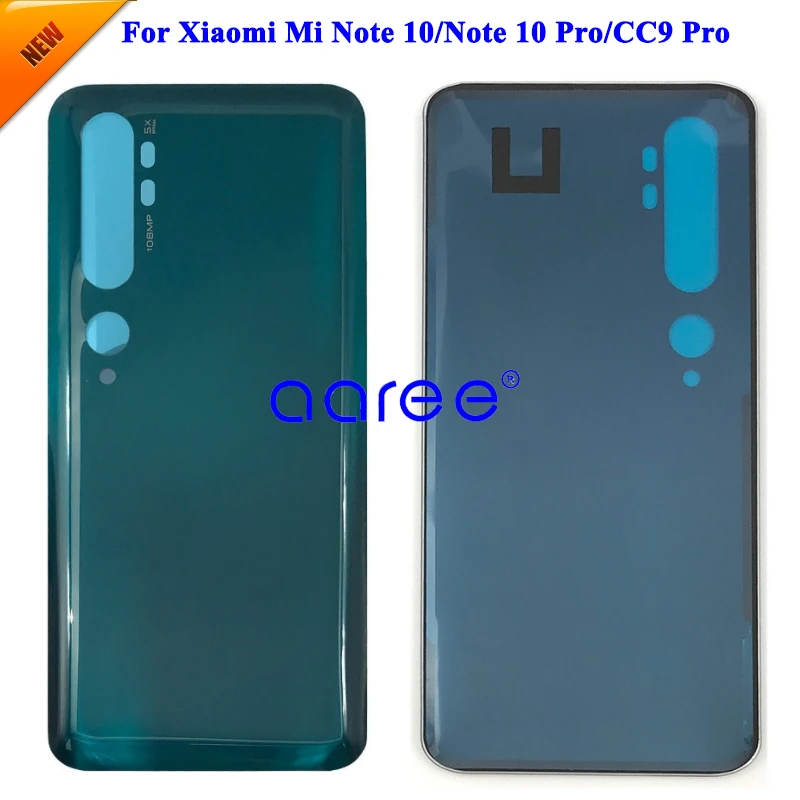 Cubierta de batería para Xiaomi Mi note 10, carcasa trasera para Mi note 10 Pro, carcasa trasera con adhesivo