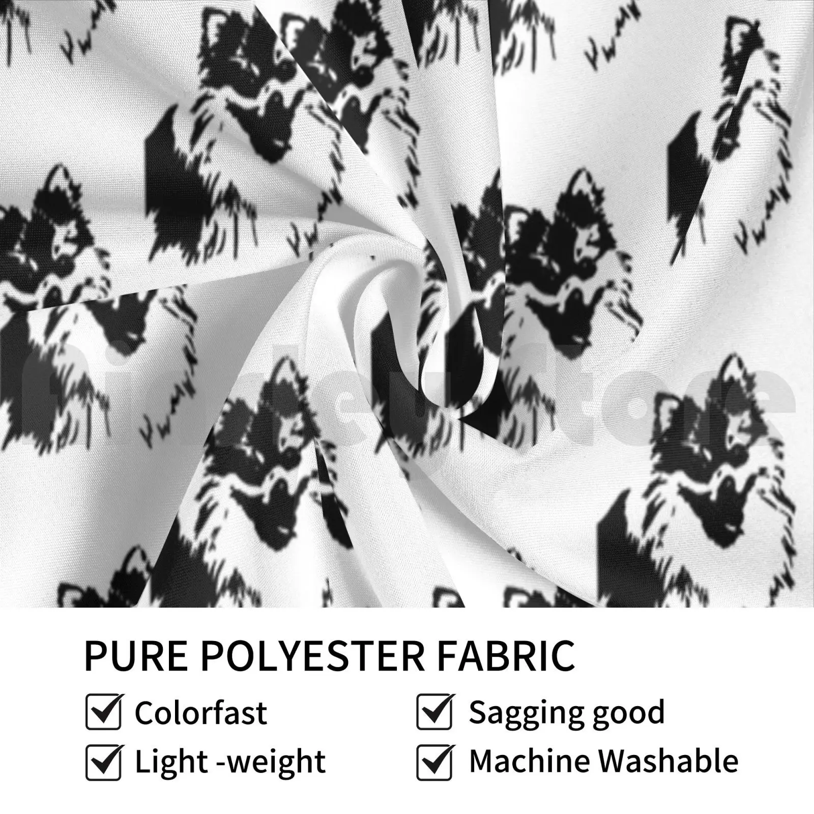 Minimal Pomeranian Black / White Dog Customized Tapestry Pomeranian Pomeranian Dog Minimalist Pomeranian