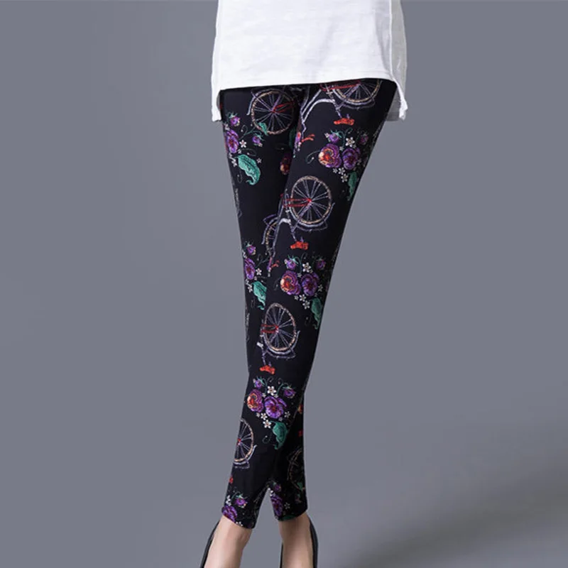 VIIANLES Graffiti Printing Fashion Wanita Celana Wanita Legging Elastis Kebugaran Leggins Slim Lembut Elastis Gym Celana