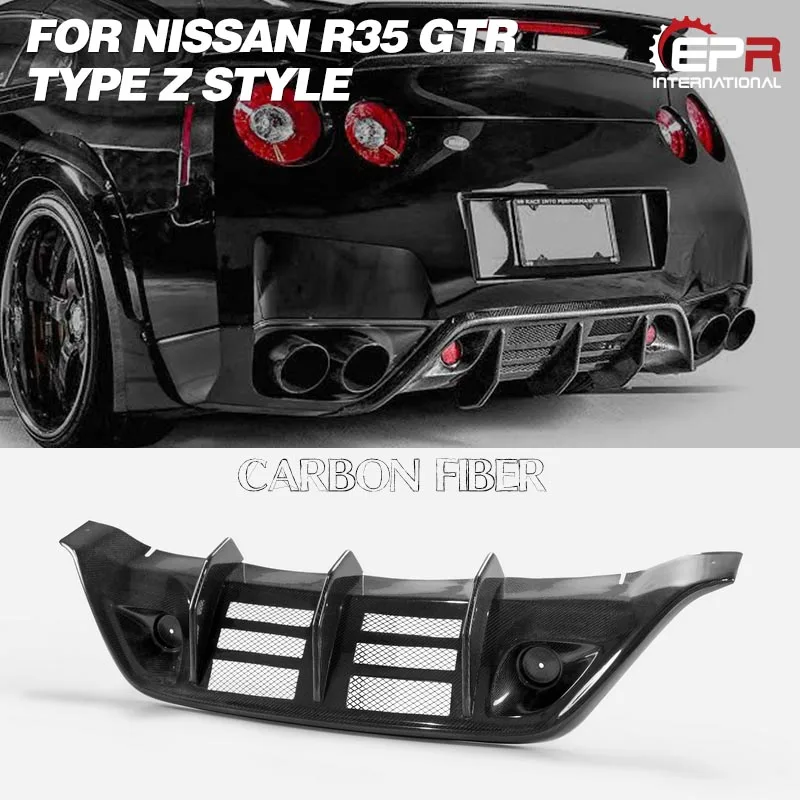 

Car-styling For Nissan R35 GTR Type Z Carbon Fiber Rear Under Diffuser Glossy Finish Bumper Splitter Lip Drift Kit Tuning Trim