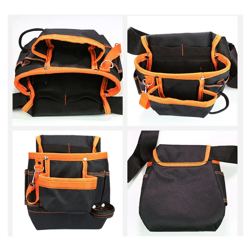 Electrician Tool Bag 600D Oxford Multifunctional Maintenance Belt Bag with 8Pcs Pockets