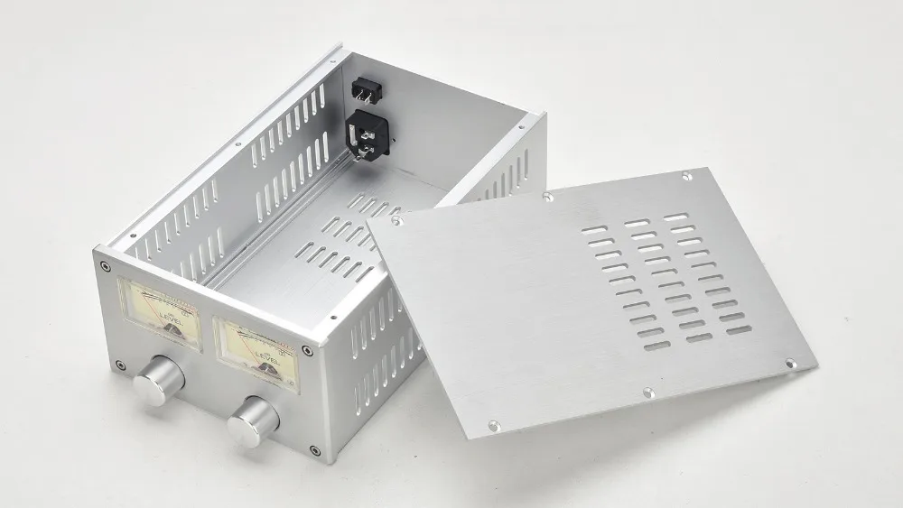NEW BRZHIFI 1710 Dual Meter Power Amplifier/Pre-stage/Amplifier Aluminium Amplifier Case