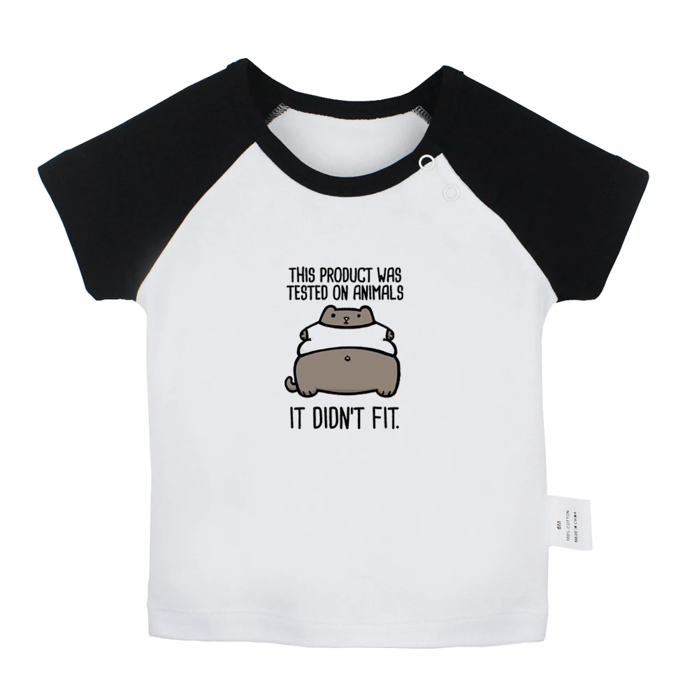 

This Product Was Tested On Animals Funny Beer Pun Design Newborn Baby T-shirts Toddler Graphic Short Sleeve Tee Tops