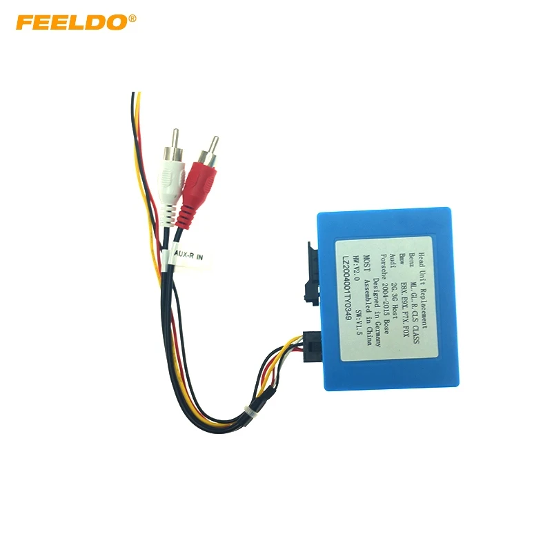 

FEELDO 2-Channel RCA Audio AUX-Input To MOST Optic Fiber Amplifier Decoder Converter Fit For Benz/For BMW/For Audi/For Porsche