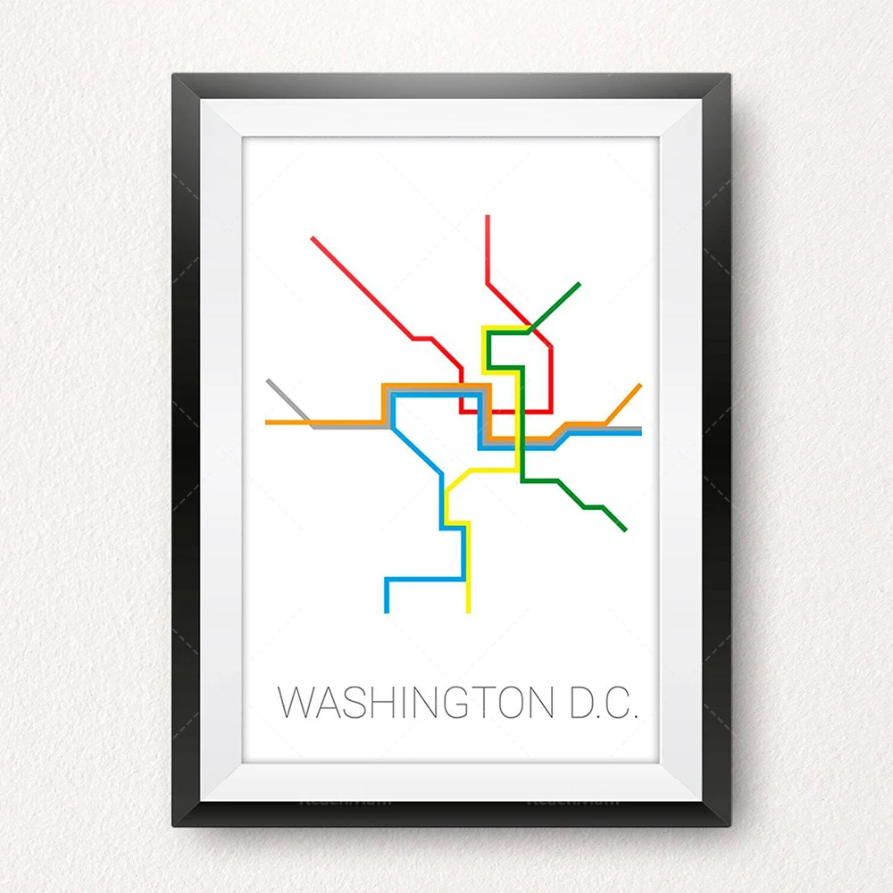 Póster de mapa del metro de Los Ángeles, Tokio, Tokio, Moscú, Berlín, Chicago y Calgary