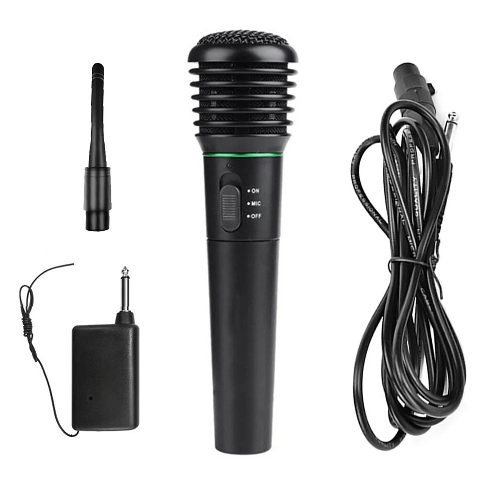 

Wired Wireless Handheld Microphone Microphone Mic Receiver System Omnidirectional for PC Desktop Handheld Audio Microphone