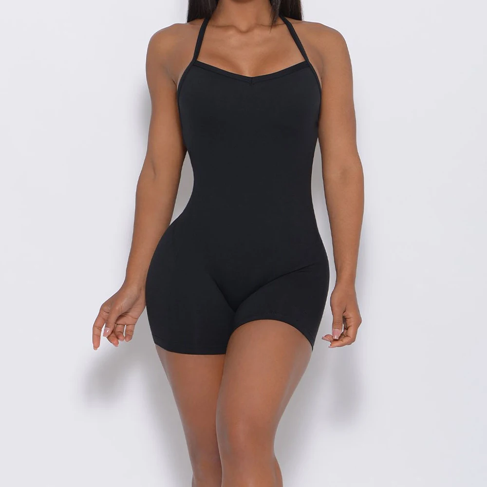 Kobiety joga kombinezon bez pleców trening Catsuit body bez rękawów siłownia Bodycon Romper odzież sportowa Fitness strój do jogi Sexy One Piece