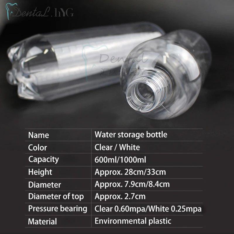 Dental Water Storage Bottle with Cap Top Cover Lid for Dental Chair Unit Clear White Bottles Accessory Dental Spare Part Supply