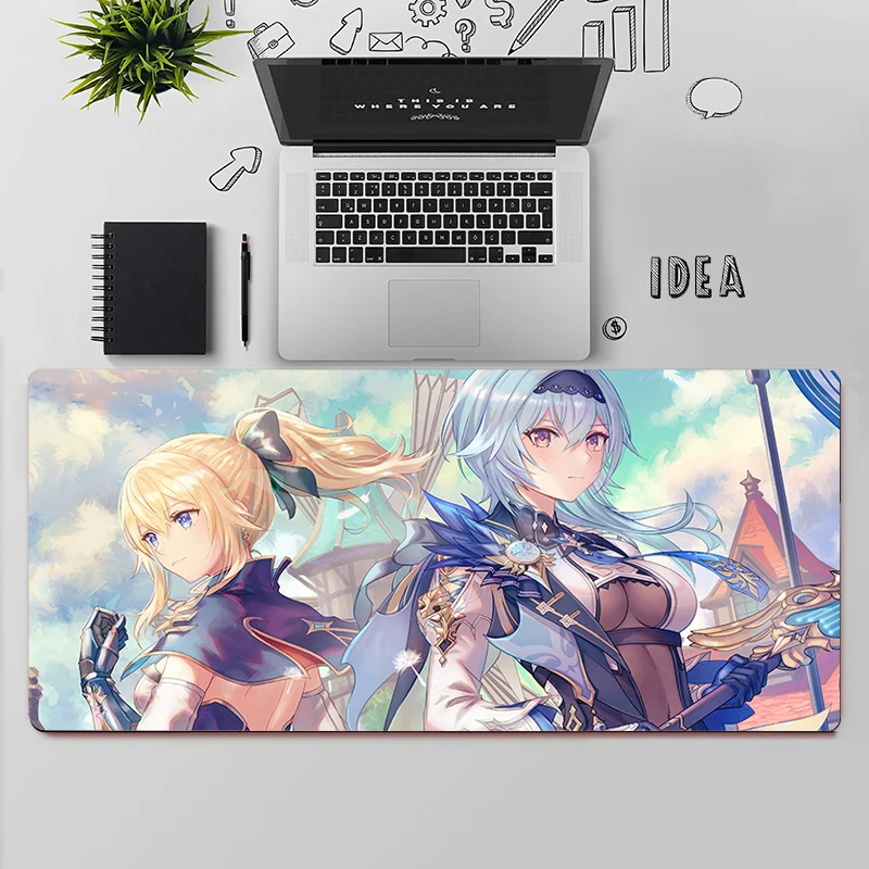 Tapis de Souris Grand Tapis De Souris PC Gamer Ordinateur Tapis de Souris Grand Tapis De Souris Genshin L'impact Cluf Tapis de Bureau De Clavier Tapis de Souris Tampon