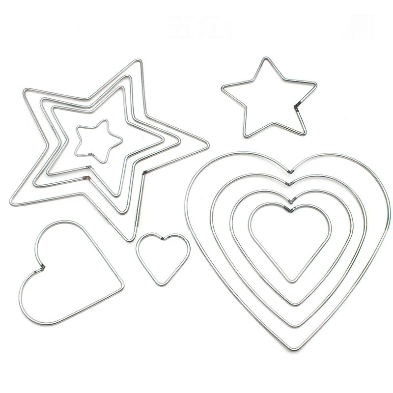 1pack/lot Heart Pentagram Shape 50-300mm Big Dream Catcher Ring Craft Metal Rings For Dream Catchers Hoops Hanging Connectors