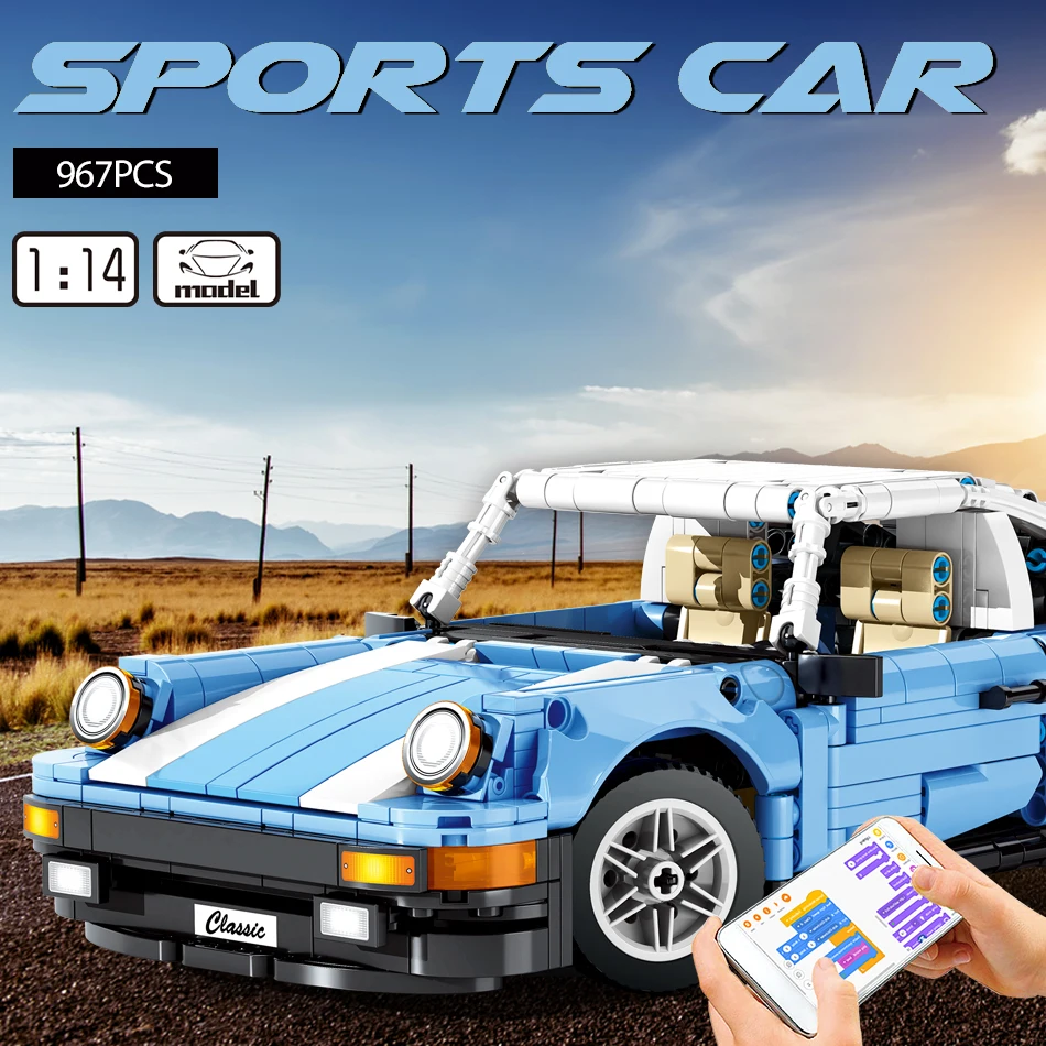 Competition Supercar APP Programming RC Racing Car Building Blocks DIY Remote Control Vehicle Bricks Toys For Children