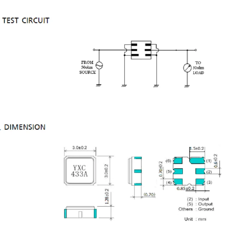 5PCS/Lot 6Pin 3030 433.92MHZ SMD Acoustic Watch Crystal Oscillator 3*3 6P 433M 433.92M 75K Passive Patch Quartz Resonator