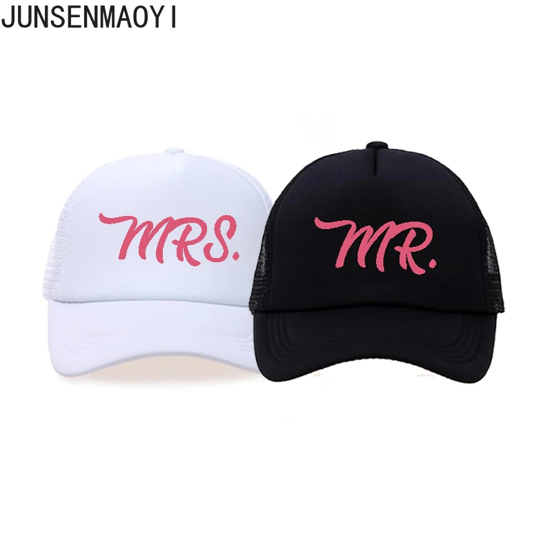 New Personalized trucker hats Mr. & Mrs. Baseball Cap bride and groom engagement gift idea honeymoon Women Men Adjustable Caps