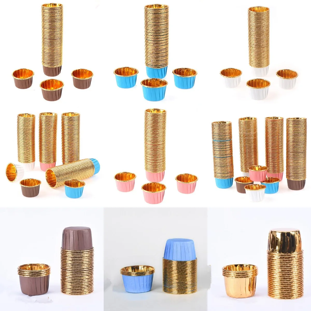 50pcs Muffin Paper Cups Gold Cupcak Liner Cake Wrappers Baking Cup Tray Case Cake Paper Cups Cake Baking Mold For Pastry Tools