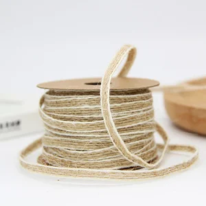 Hessianes Band mit Spitze, Jute Rolls Serapilheira, Vintage rustikale Dekorationen der Ehe, DIY -Ornament, Partydekoration, 5m Roll, Breite 0,5 cm 8 Hauptverkauf rustikaler Sockel - №4