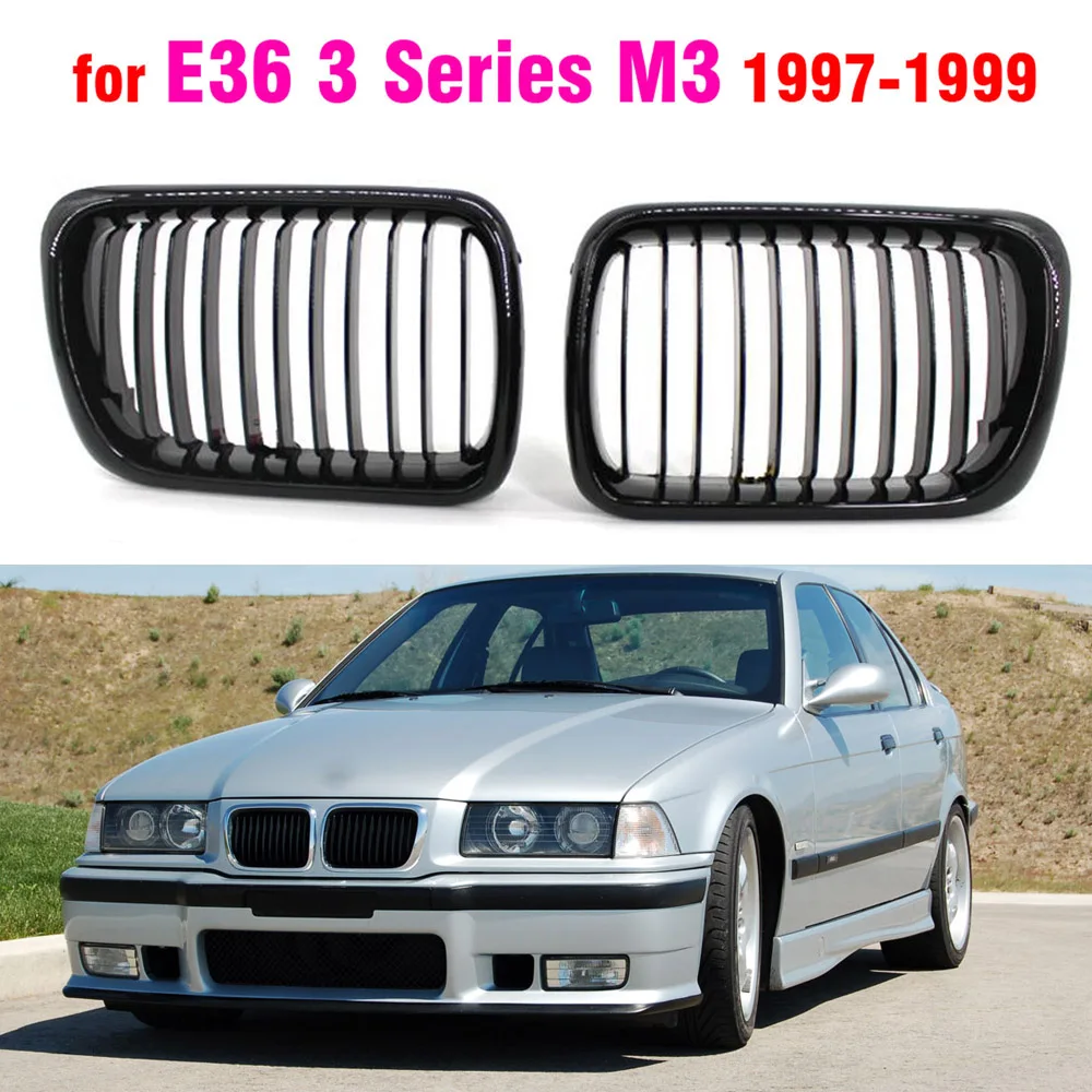 BLACK E36 Grille ABS Front Replacement Hood Kidney Grill For BMW E36 97 98 99  for BMW  318i 323i 325i 320i 328i