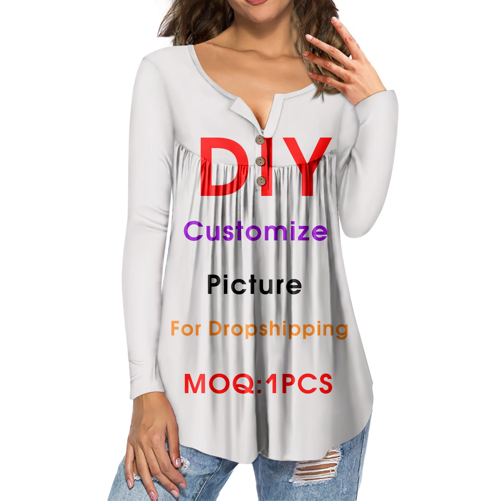 Noisydesigns Free Custom Spring/Autumn Long Sleeve T Shirt for Women 3D Printing Ladies Good Quality Tops Dropshipping 2020