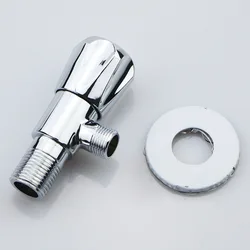 1PC 1/2’Male * 3/8’ Male Brass Bathroom Angle Stop Valve Chrome Cold And Hot Water Filling Valves For Kitchen Toilet