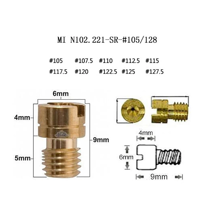 Sclmotos- N102.221 Mikun Small Round Main Jets Carburetor For Yamaha YFM660 For Kawasaki For Polaris For Suzuki ALT50 DRZ400