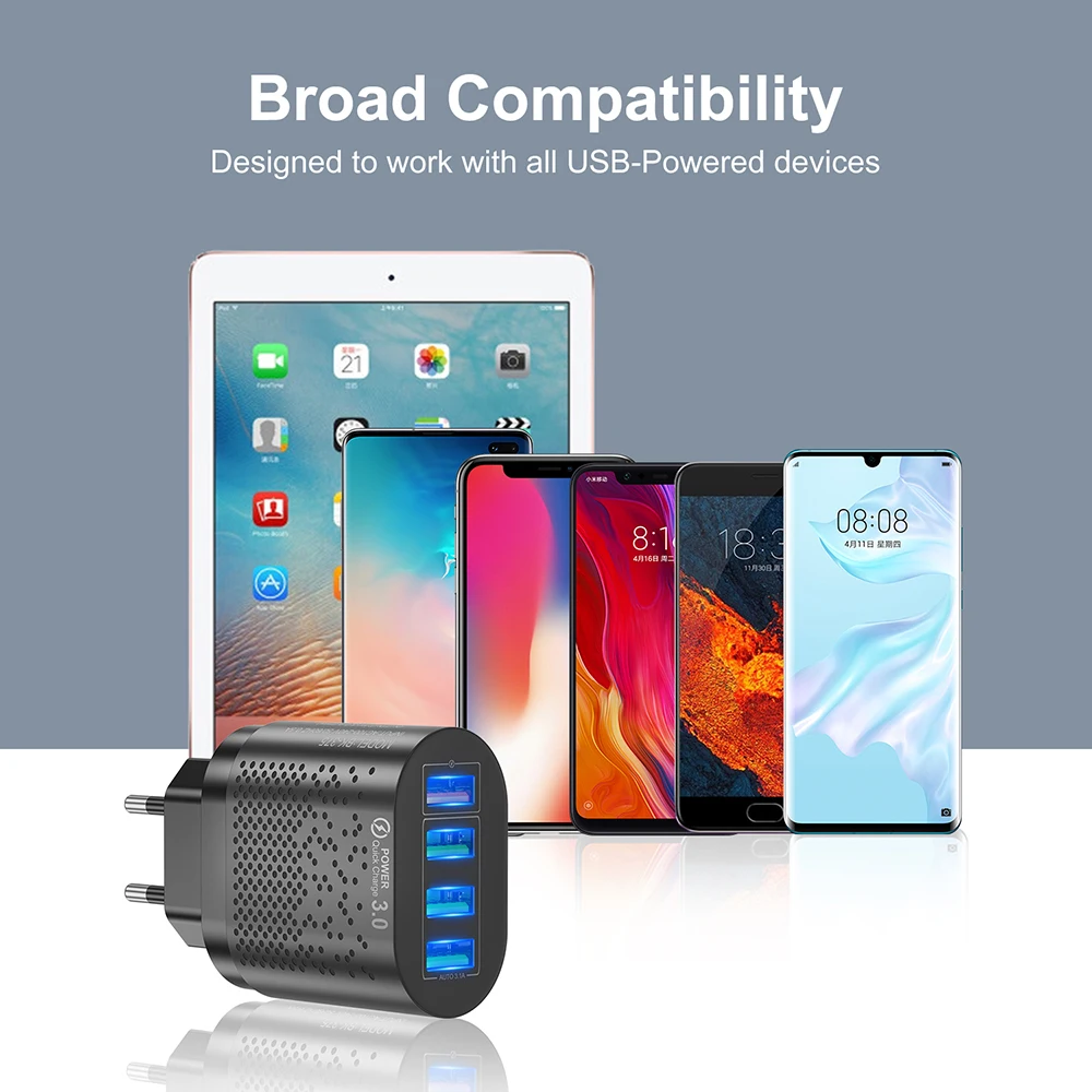 FLOVEME ładowarka USB 48W ue/usa ładowarka do telefonu szybkie ładowanie 3.0 dla iPhone 12 11 3A szybkie ładowanie dla Xiaomi ładowarka do telefonu komórkowego