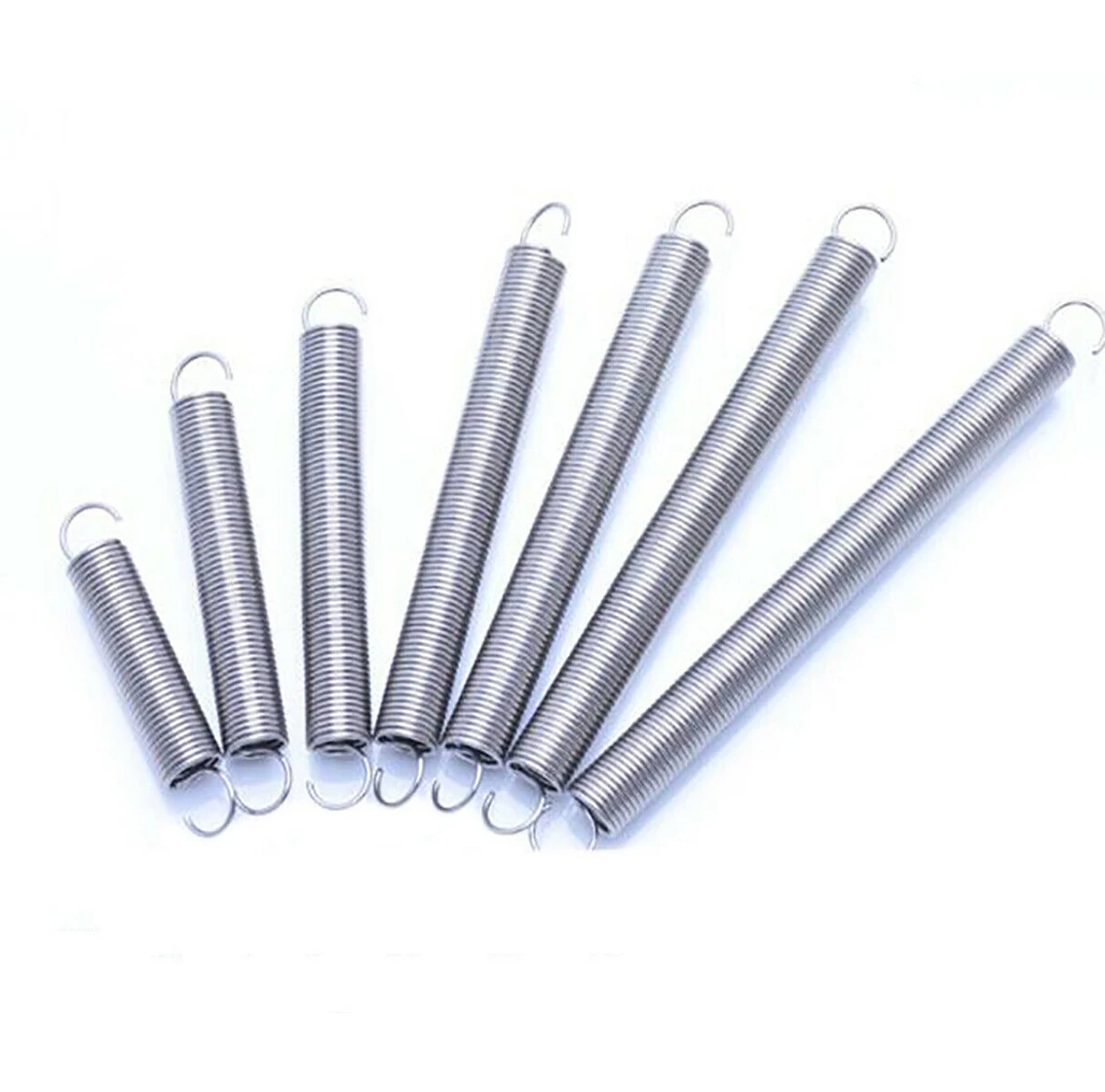 Wire Dia 0.5mm 304 Stainless Steel Open Hook Extension Spring Cylindroid Helical Pullback Tension Coil Spring Length 15-60mm