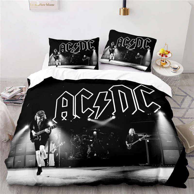 Home Textile 3d AC DC Rock Band Duvet Cover Sets Pillowcases Digital Printing Bedclothes Twin Full Queen Queen Bedding Sets