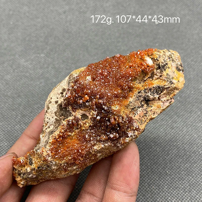 Vanadinite 100% natural orange-red vanadium lead ore rough mineral specimens cure crystal home decoration