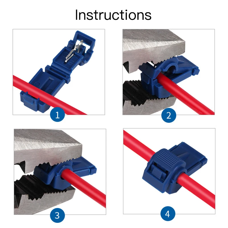 No stripping Quick Electrical Wire Connectors Snap Splice Lock Cable Terminals Crimp T-type plug line connector easy connect