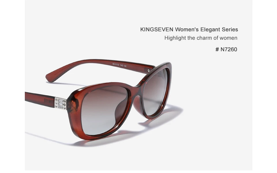KINGSEVEN Young Style Damen-Sonnenbrille mit Farbverlauf und polarisierten Gläsern, luxuriöses Design, elegante Damen-Sonnenbrille für Damen – Detail 3