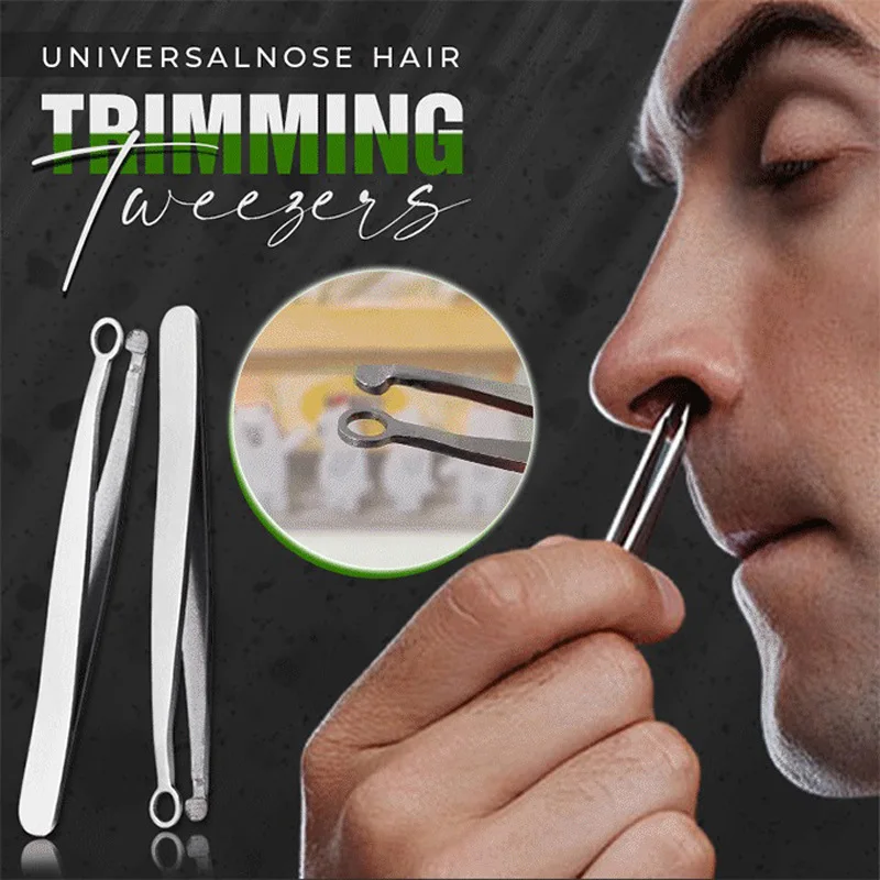 Universal Nose Hair Trimming Tweezers Stainless Steel Eyebrow Nose Hair Scissors Manicure Facial Trimming Makeup Tools