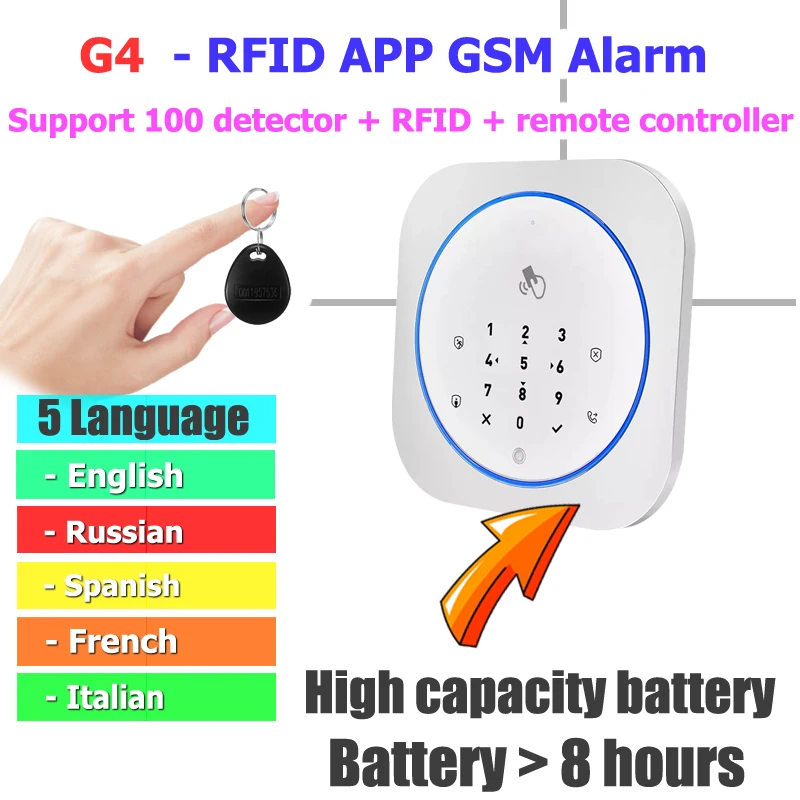 EARYKONG Wireless GSM Alarm System Touch Keyboard RFID Card Home Burglar Alarm System