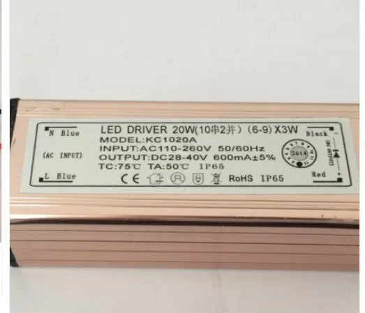 High power integrated driver 20W 600mA 110-265v 50-60Hz waterproof for led flood light / tunnel light / Street Light transfermer