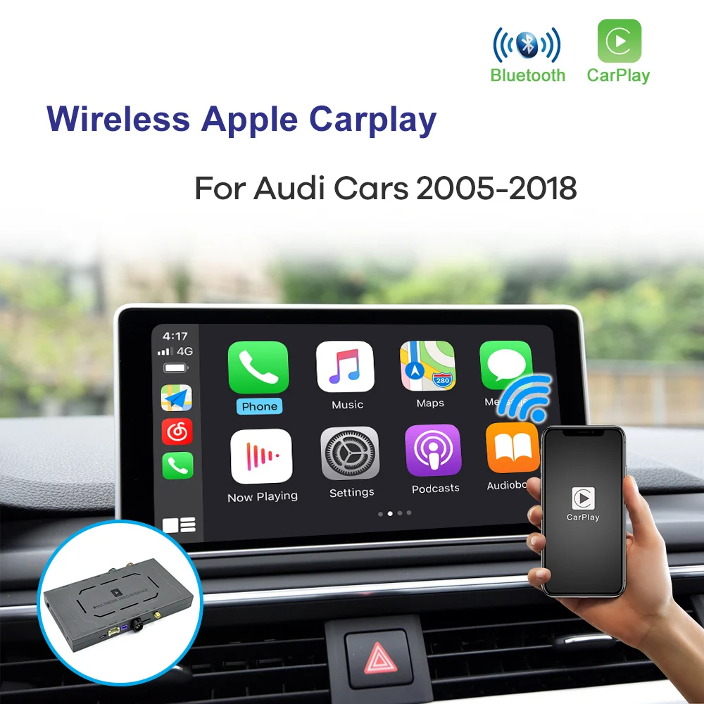 Android Auto and Wireless CarPlay Integration Interface for Audi 2005-2018 A3 A4L A5 Q5 Q2 Q7 A1 Q3 A6 A7 A8 MMI 2G 3G