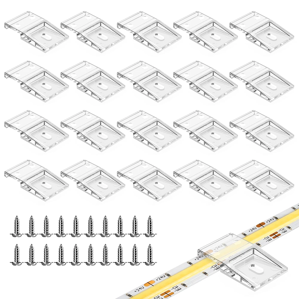 10Pcs Self-adhesive Clip Mount Connector with Screw for 10mm PCB WS2812B WS2815 WS2811 LED Light Strip Wire Bundle Holder Tie