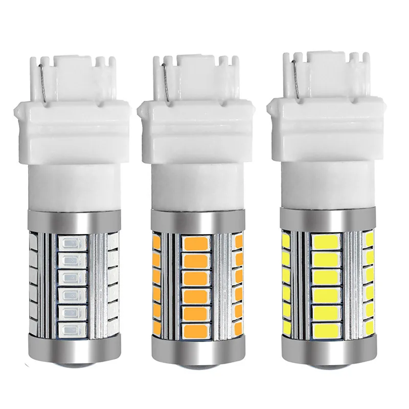 50Pcs T20 T25 7440 7443 3156 3157 33 SMD 5730 5630 LED Auto Car Turn Signal Bulb Brake Lights Reverse Lamps White Yellow Red 12V