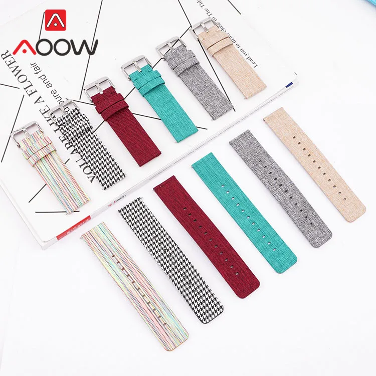 Woven Nylon Strap 12/14/16/18/20/22mm Fashion Rainbow Canvas Quick Release Men Women Replacement Band for Samsung Watch4 Classic