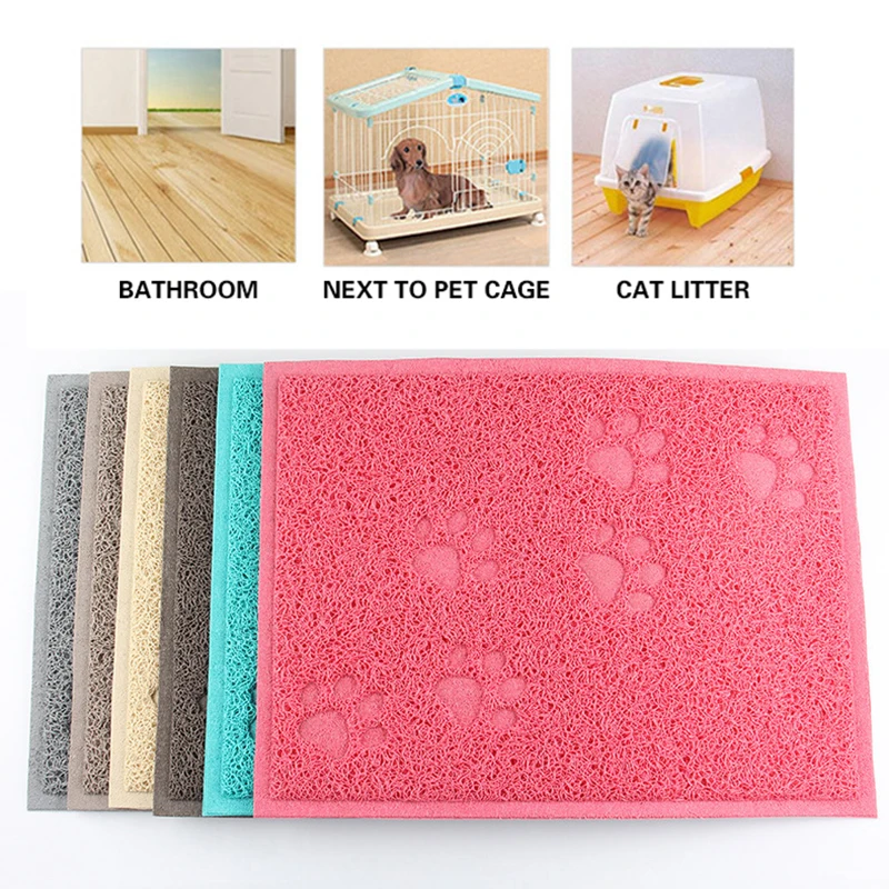 PVC Pet Feeding Mat, Litter Pad, Cute Paw Pad, Bed Dish Cushion, Bowl, Food Placement, Placemat Tray, Toilet, Waterproof