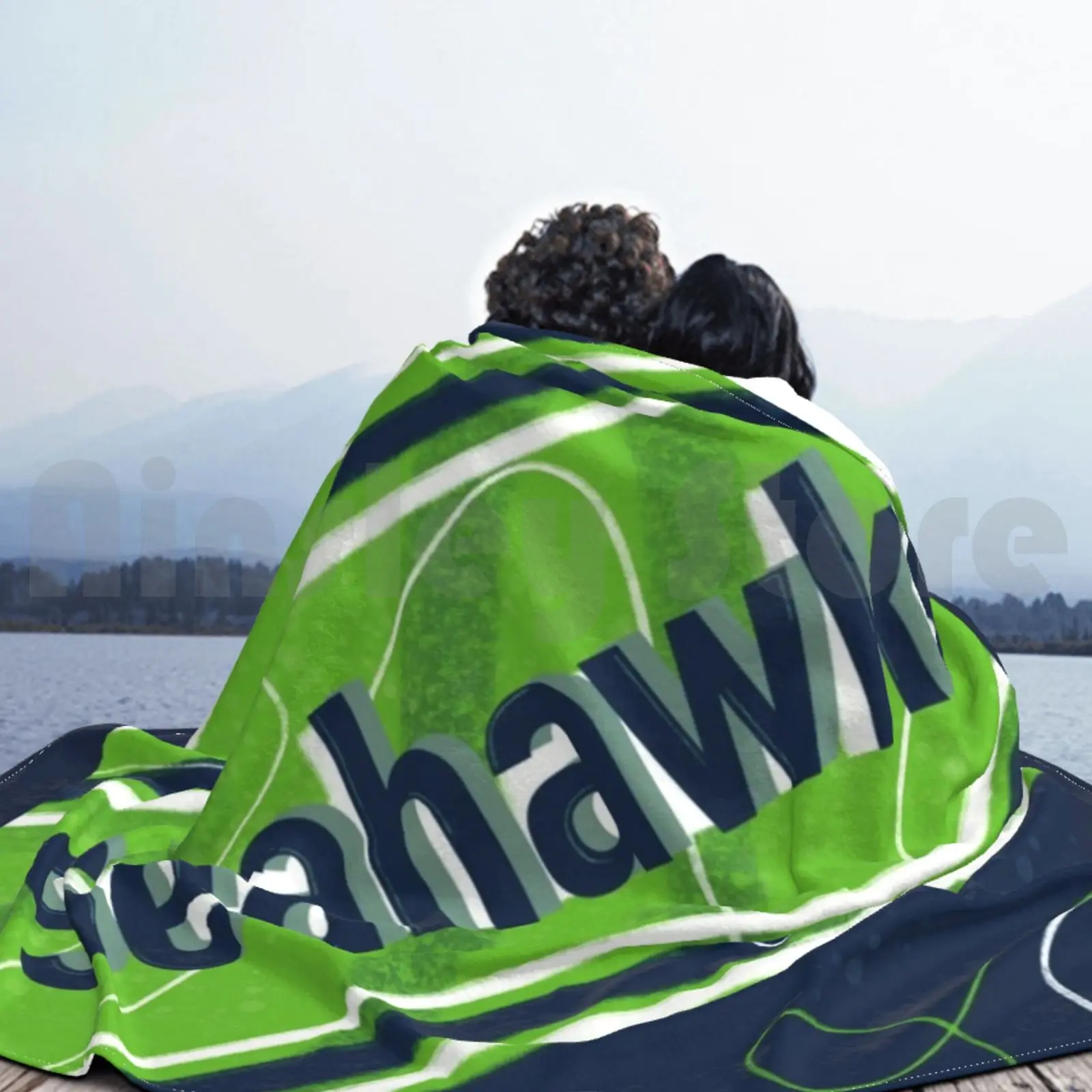 Coperta Fashion Custom Seahawks Seahawks Design Sports Football Seattle 12 Green Blue Doodle Fun Seahawks