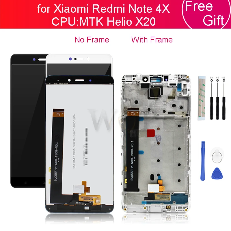 For Xiaomi Redmi Note 4X 4GB MTK LCD Display Touch Screen Glass Panel Digitizer with Frame Assembly Note4X Pro Repair Spare Part