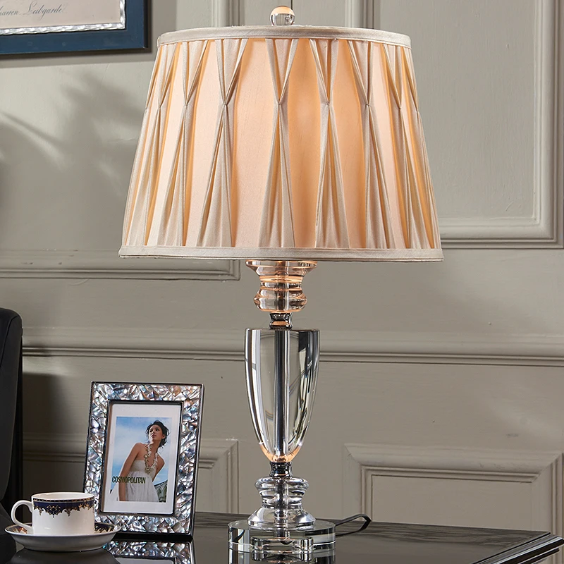 Warm Bedside Lamp Creative Fashion European-Style Decorative Crystal Lamp American-Style Room Lamp Master Bedroom Lamp Led