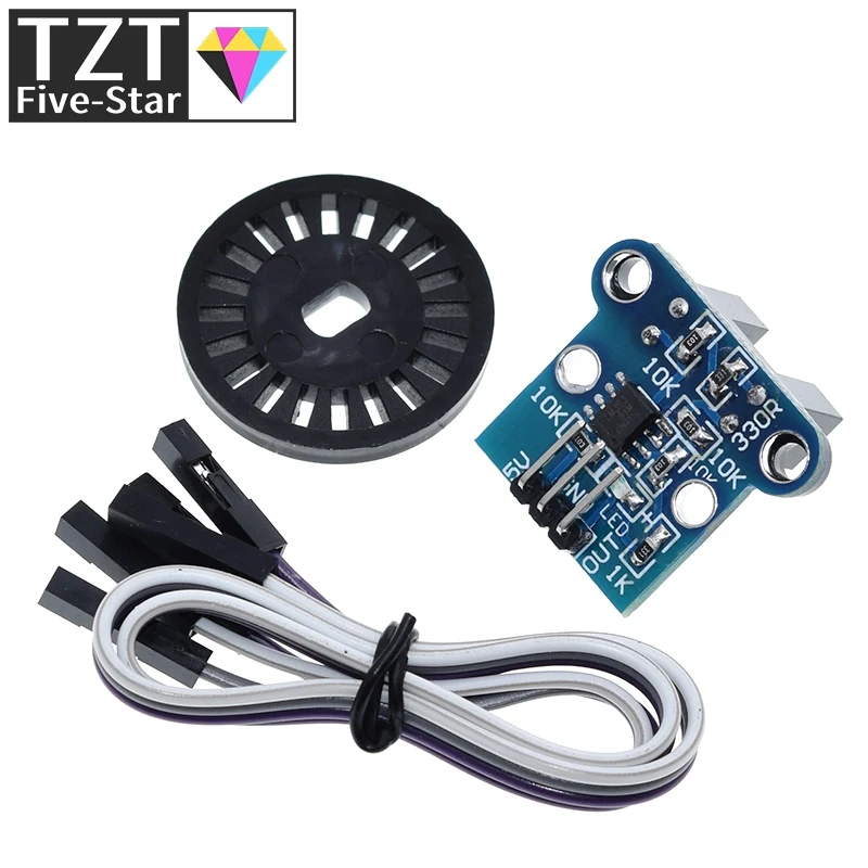 1/3Set HC-020K Doppel-Drehzahlmesser-Sensormodul mit photoelektrischen Encodern, KIT Top für Arduino – Detail 3