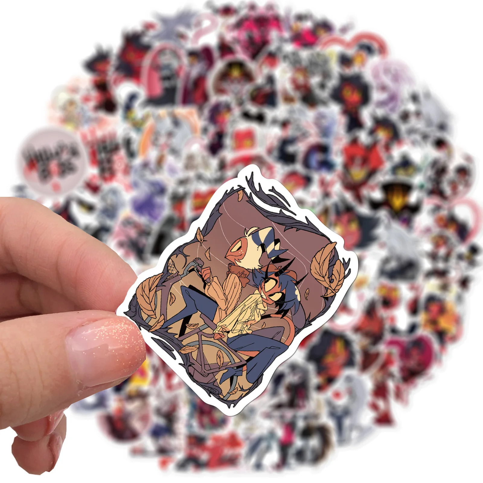 10/50/100Pcs Helluva Boss Anime Stickers Sticker Laptop Suitcase Skateboard Guitar Phone Car Cartoon Stickers Decals Gift Toy