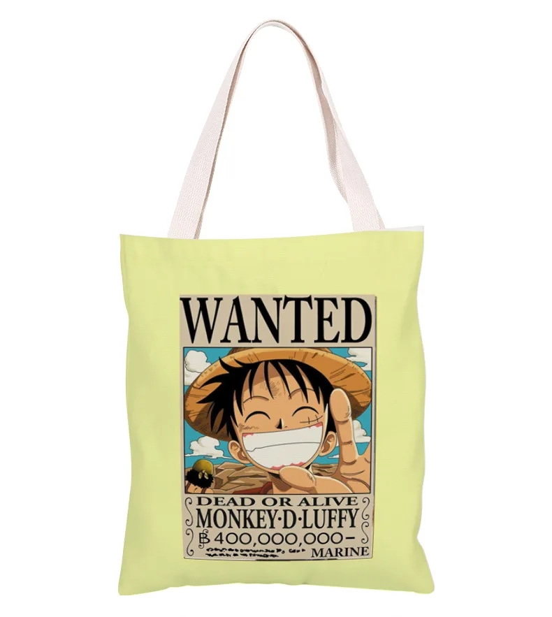 Anime One Piece Roronoa Zoro Monkey D Luffy Tony Tony Chopper pattern handbag Shopping bag Model canvas Bag toys Gift