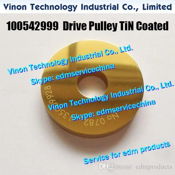 100.542.999 edm Lower Drive Pulley TiN Coated C409 Ø40xØ12x6 for ROBOFIL 230F,240,330F machine 542.999, 135009928, 1350.099.928