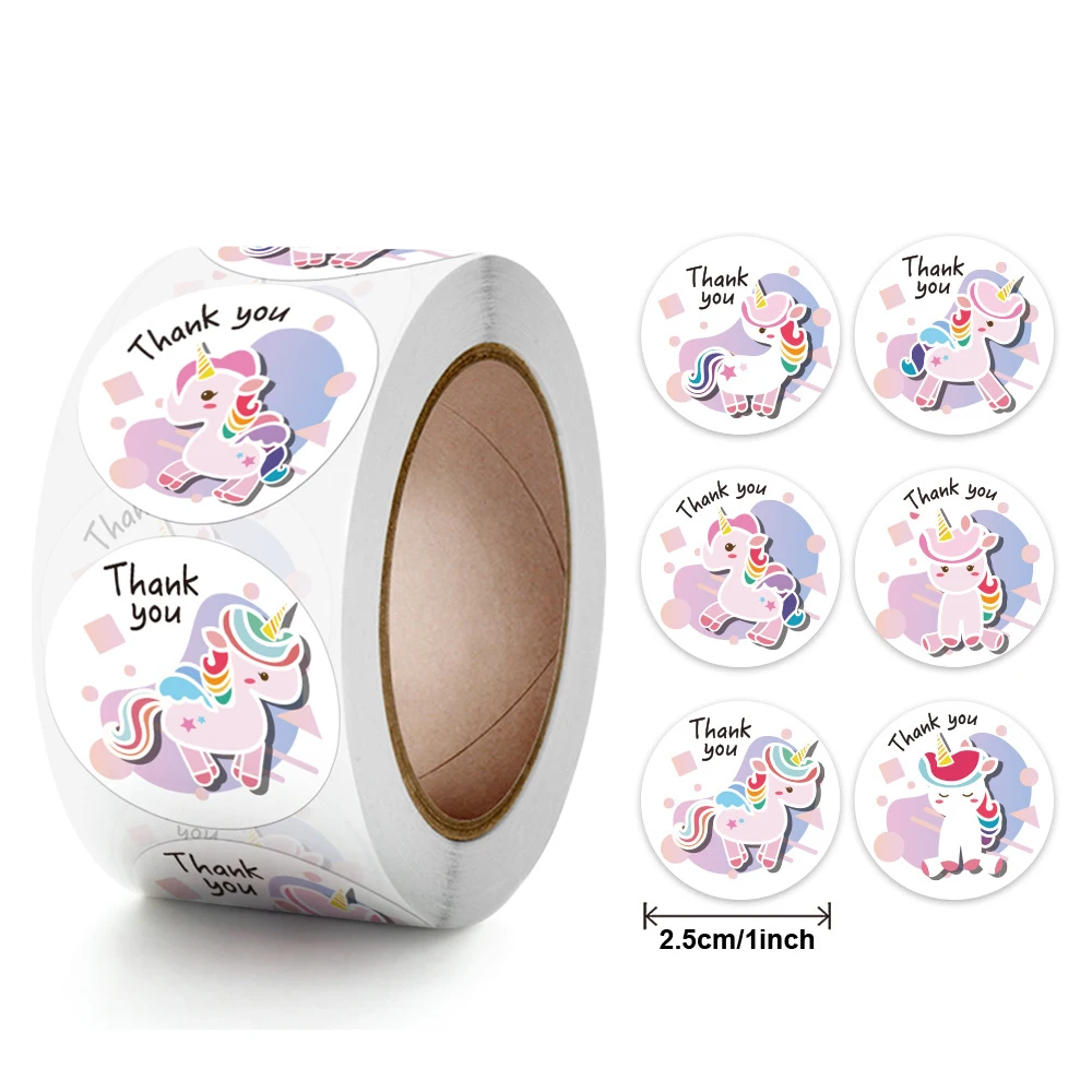 100-500pcs Unicorn Sticker Cute Animals Sticker for Kids Classic Toy Decoration School Teacher Supplies Encouragement Sticker