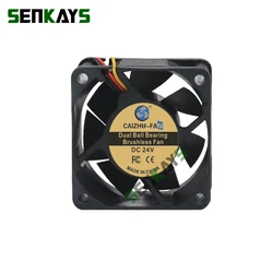 Dual Ball Bearing 60x60x25mm 6025 DC  24V  Computer Cooler Fan 60x25mm Brushless Machine Equipment  Motor Cooling Fan 3P