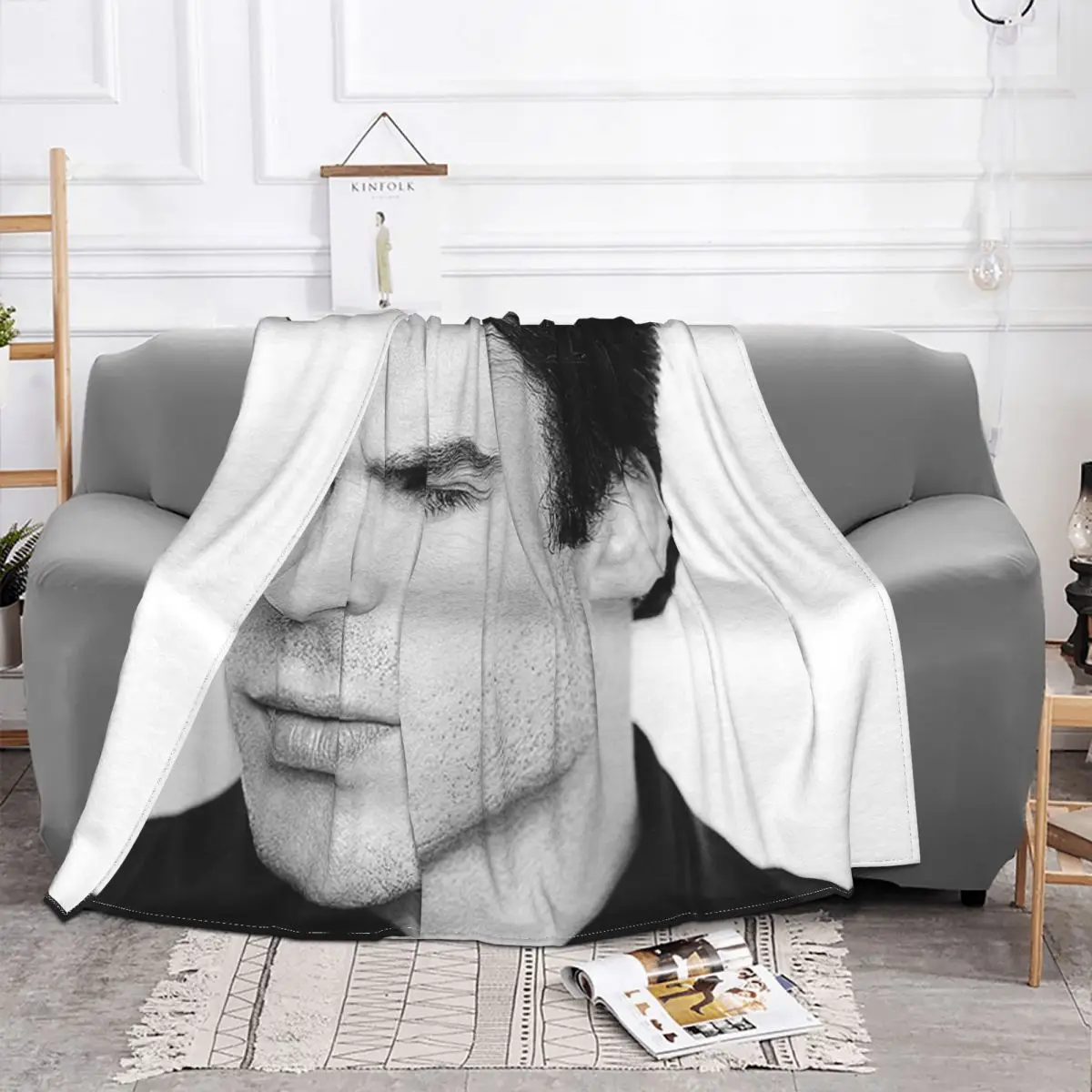 Damon Salvatore Blankets Fleece Decoration Ultra-Soft Throw Blankets for Bedding Bedroom Plush Thin Quilt