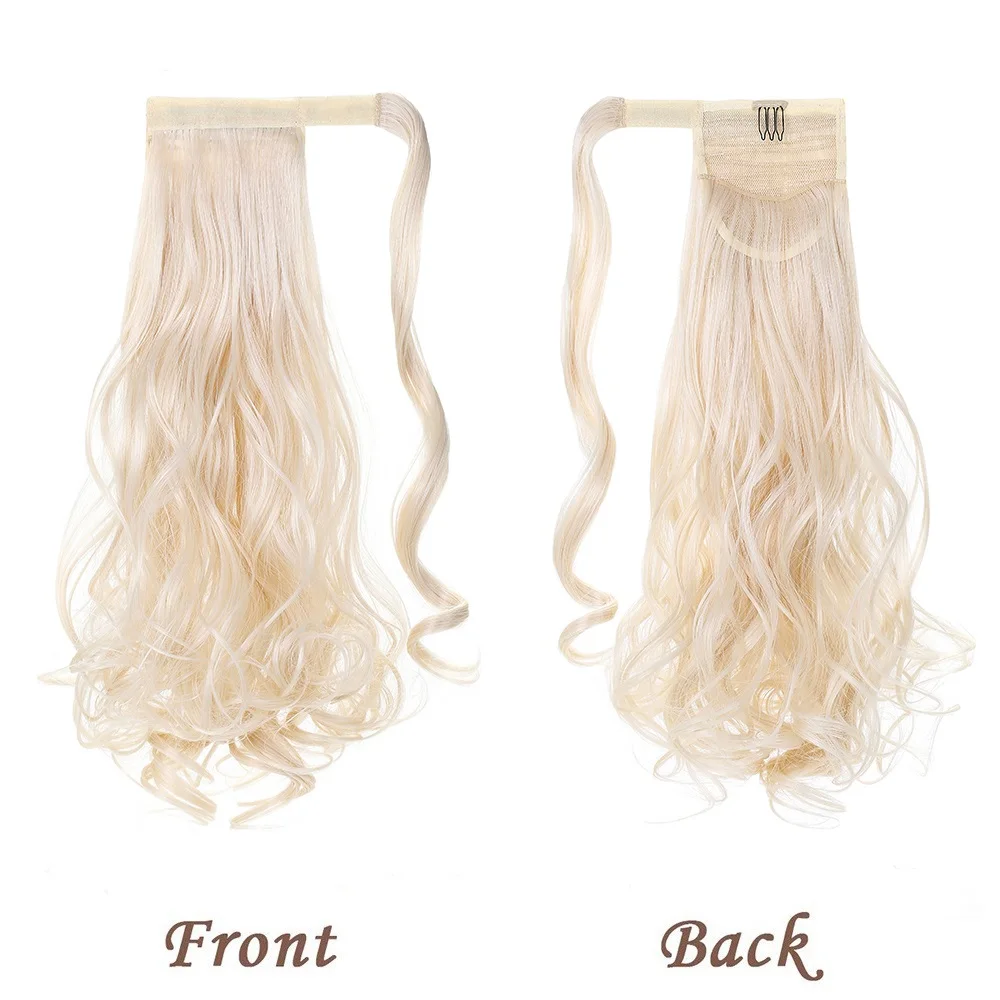 shzngzi Long Straight Curly Wrap Around Clip In Ponytail Synthetic wig Pony Tail hair Hair Extension Heat Resistant Fake Hair